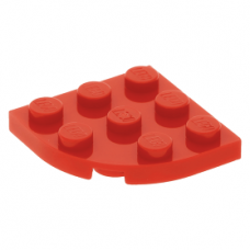 LEGO lapos elem lekerekített sarokkal 3x3, piros (30357)